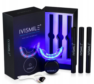 IVISMILE sada na bielenie zubov 3 x gélové pero, prekrytie, úsmev a lampa